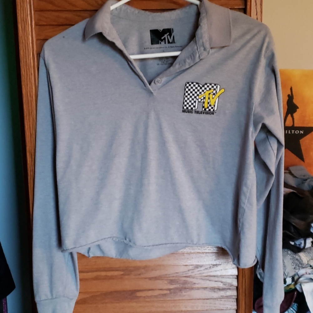 Grey MTV crop top